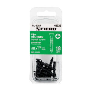 Blíster con 18 pijas multiusos, #8 x 1′, Fiero