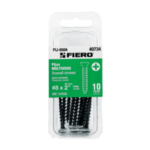 Blíster con 10 pijas multiusos, #8 x 2′ , Fiero