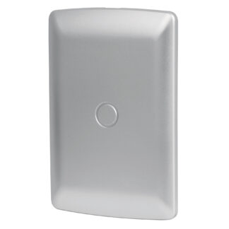 Placa de ABS ciega, línea italiana, color plata, Volteck