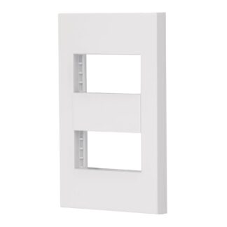 Placa 2 ventanas, 1 módulo, línea Española, color blanco