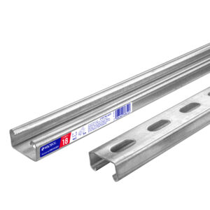 Perfil unicanal perforado de 3 m, 4 x 2 cm, cal. 18, Volteck