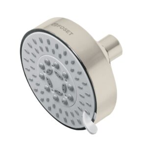 Regadera satín 4’con 5 funciones, sin brazo, Foset Element