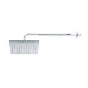 Regadera cromo 10′ plato cuadrado delgado con brazo, Riviera