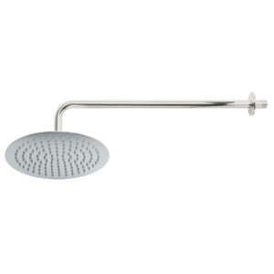 Regadera cromo 10′ plato redondo delgado con brazo, Riviera