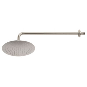 Regadera satín 10′ plato redondo delgado con brazo, Riviera