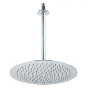 Regadera cromo 12′ plato redondo delgado con brazo, Riviera