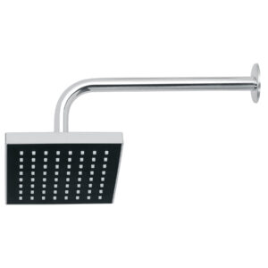 Regadera cuadrada ABS 6′ acabado cromo con brazo, Foset