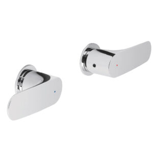 Juego de 2 manerales para regadera, cromo, Foset Riviera