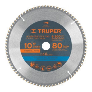 Disco sierra 10′ para madera, 80 dientes centro 1′, Truper