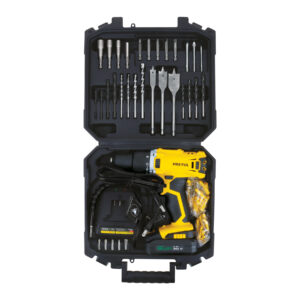 Kit taladro inalámbrico 1/2′, 20 V y 32 accesorios, Pretul