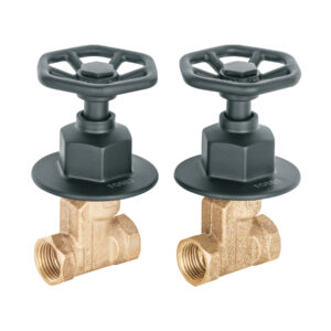 Juego manerales redondos, roscables p/regadera, negro, Foset