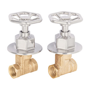 Juego manerales redondos, roscables p/regadera, satín, Foset