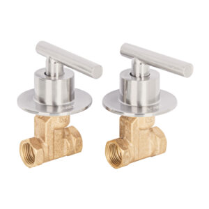 Juego manerales palanca, roscables p/regadera, satín, Foset