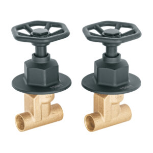 Juego manerales redondos, soldables p/regadera, negro, Foset