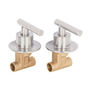 Juego manerales palanca, soldables p/regadera, satín, Foset