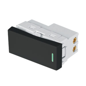 Interruptor sencillo negro de 1 módulo, línea Lisboa