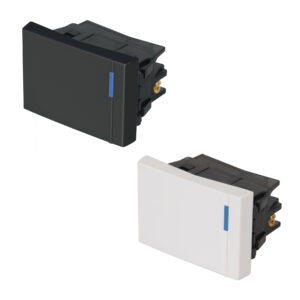 Interruptor sencillo 1.5 módulos, línea Española,color negro