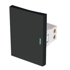 Interruptor sencillo negro de 3 módulos, línea Lisboa