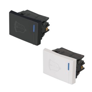 Interruptor para timbre, 1.5 módulos, línea Española, negro