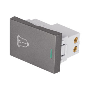 Interruptor timbre acero inox de 1.5 módulos, línea Lisboa