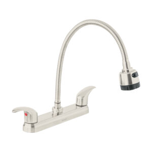 Mezcladora 8′ p/fregadero, flexible, palanca, satín, Aqua