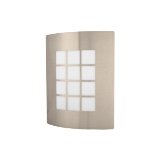 Arbotante decorativo cuerpo acero inox, lámpara no incluida