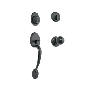 Jaladera, perilla y cerrojo llave-mariposa, negro