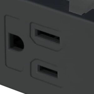 Contacto aterrizado, 1.5 módulos, línea Española, negro