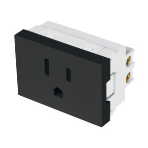 Contacto aterrizado negro de 1.5 módulos, línea Lisboa