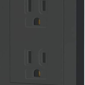 Placa armada contacto dúplex, 3 módulos, Española, negro