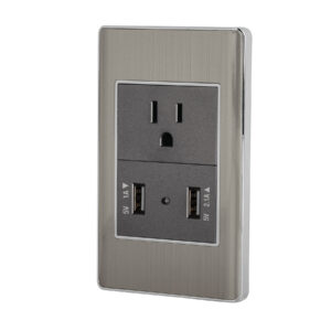 Placa armada acero contacto y 2 puertos USB 1.5 mód, Lisboa