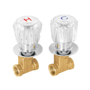 Juego llaves empotrar roscables, maneral acrílico, Foset