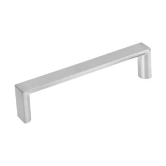 Jaladera metálica de 128mm estilo 'Andamio', níquel satinado