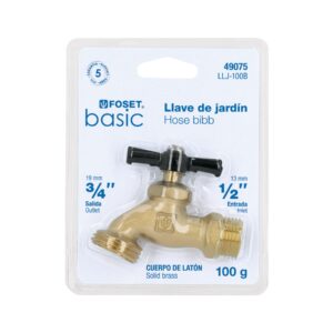 Llave para manguera, latón, 100 gr, 1/2′,blister,Foset Basic