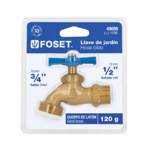 Llave para manguera, de latón, 120 g 1/2′, en blíster, Foset