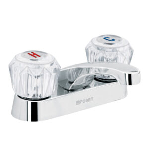 Mezcladora 4′ para lavabo, nariz larga, manerales acrílico