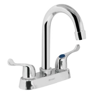 Mezcladora 4′ para lavabo, cuello bar, manerales palanca