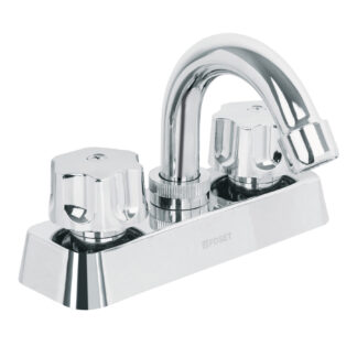 Mezcladora plástica 4' para lavabo, cuello curvo, hex Basic