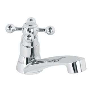 Llave individual para lavabo, ABS, maneral cruceta, Basic