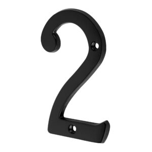 Número 2 de latón sólido 4′, negro,  Hermex