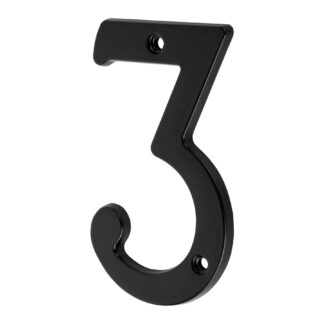 Número 3 de latón sólido 4', negro, Hermex