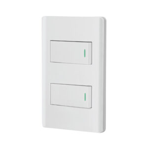 Placa armada blanca con 2 interruptores 1 módulo, Lisboa