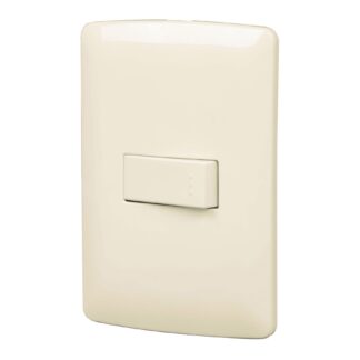 Placa armada 1 interruptor escalera marfil, línea Italiana
