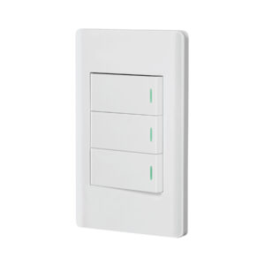 Placa armada blanca 3 interruptores 1 módulo, Lisboa