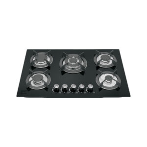 Parrilla gas empotrable 75cm, 5 quem, vidrio negro, Riviera