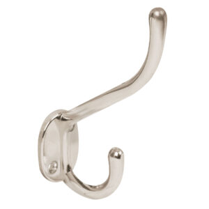 Gancho doble largo y corto tipo perchero, cromo mate, Hermex