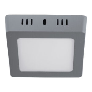 Luminario LED cuadrado tipo plafón 6 W, gris, luz de día