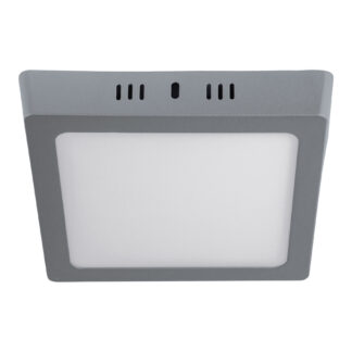 Luminario LED cuadrado tipo plafón 12 W, gris, luz de día