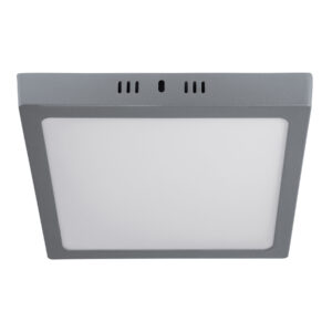 Luminario LED cuadrado tipo plafón 18 W, gris, luz de día