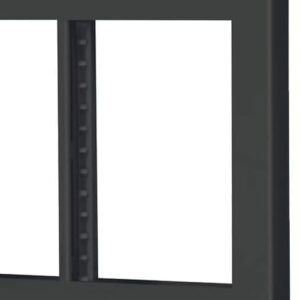 Placa 2 ventanas, 6 módulos, línea Española, color negro